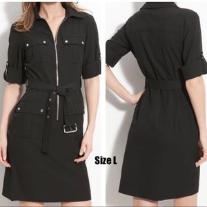 ❤️MICHAEL KORS❤️ Black, Belted Shirt Dress Size L